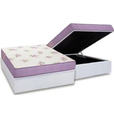 Conjunto Box Baú Casal: Colchão Espuma Ortobom D23 Physical Super Resistente Bordado + Base Crc Courano White (138x188)