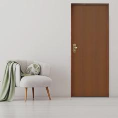 Kit Porta de Madeira 210x72cm Batente 14cm Fechadura Taco de Golf Externo Hale Esquadrias