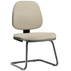 Cadeira Para Escritório Job L02 Fixa Suede Bege