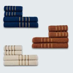 Jogo De Toalhas 12 Peças Coleção Dubai 100% Algodão Br+mr+bg