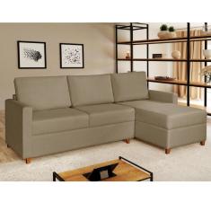 Sofá 3 Lugares Com Chaise Moov Yescasa Bege