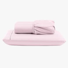 Jogo De Lençol Peletizado 400 Fios Solteiro 2 Peças Casa - Hotel - Pousada Barato - Rosa