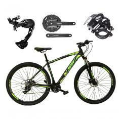 Bicicleta Aro 29 Ksw Xlt Alívio E Altus 27v Freio Hidráulico Garfo Trava - Preto-verde Tam.17
