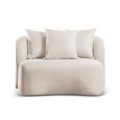 Sofá Curvo Orgânico Orion bouclé Nude 400