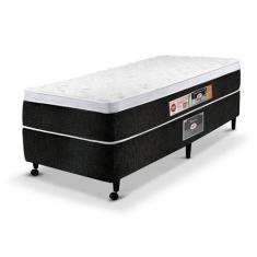 Cama Box Solteiro Castor Black e White Air One Face D45 88x188x50 + Bo