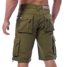 Bermuda Masculino Cargo Verde Lisa Premium Super Reforçadas - Icari, V