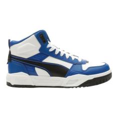 PUMA Tênis masculino Rbd Tech Mid, Puma Branco puma preto cobalto esmaltado, 42