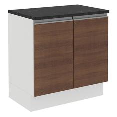 Balcão Acordes Glamy MDF 80 cm 2 Portas Branco/Rustic Madesa