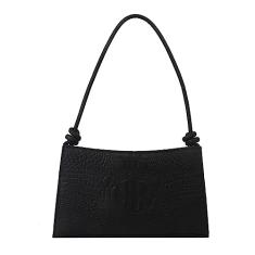 Pequenas bolsas de ombro Tote para mulheres Bolsa de mão clássica retrô Bolsa de embreagem fofa e bolsa de mão (Black)