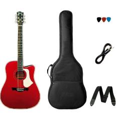 Kit Violão Folk Elétrico Tagima Andes Aço Vermelho CAS