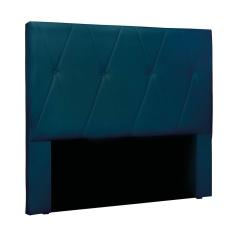 Cabeceira Cama Box Solteiro 90 cm Aquilla Veludo Azul Marinho S04 - D`Rossi