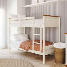 Beliche Solteiro Madeira Maciça Ananda Cabecasa Madeiramadeira Off-white/Mel