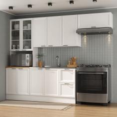 Cozinha Compacta 4 Peças 1 Paneleiro Duplo 2 Aéreos 1 Balcão Soho Cabecasa Madeiramadeira Branco