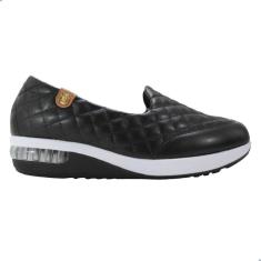 Tênis Modare Strech Napa Sense Flex Preto/Camel