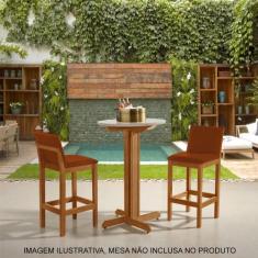 Kit 2 Banquetas Alta Luxo Pérola com Encosto Estofada em Veludo Terrac