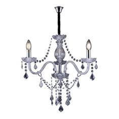 Lustre De Cristal Para 3 Lâmpadas E14 Glam Taschibra Transpar