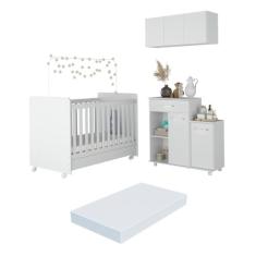 Berço Americano 3 em 1 com Colchão Incluso Multimóveis Mp4213 Branco