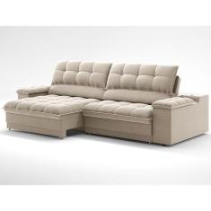 Sofá 3 Lugares Retrátil e Reclinável Helen com USB e Porta-Copos Velud