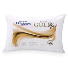 Travesseiro OrtobomGold Life em Malha Penteada com Enchimento em Fibra