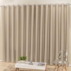 Cortina Madri para Trilho Suisso Max Tecido Semi Blackout 4,00m x 2,50m Sala Quarto - Bege