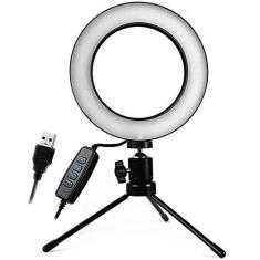 Iluminador Ring Light 20Cm Maquiagem Selfie Gravação Vídeo