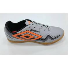 Chuteira Futsal Umbro Prisma Masculina - Cinza e Laranja