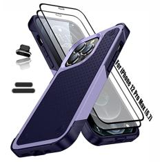 ymxdmd Capa resistente para Apple iPhone 12 Pro Max de 6,7 polegadas, 4 cantos com airbags [proteção contra quedas de 3,6 metros], capa antiderrapante texturizada com suporte à choque, carregamento