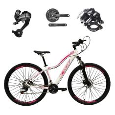 Bicicleta Aro 29 Feminina KSW MWZA Shimano Altus 27v K7 Freios Hidráulicos Kit 3x9 Suspensão Trava-Feminino