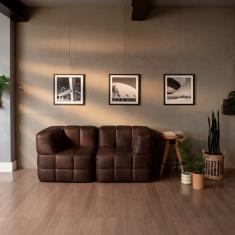 Sofá Guldi Popup com 2 Módulos Canto Corino Café