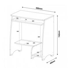 Mesa para Computador com 3 Prateleiras Pixel Artely Branco