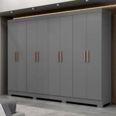Guarda Roupa Casal 8 Portas 4 Gavetas com Pés Paris Espresso Móveis