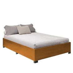 Cama Box Base Casal Para Colchão De Até 1,38m Desmontável Aruba Cinamomo Dobuê Cinamomo
