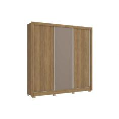 Guarda Roupa 3 Portas de Correr e 2 Gavetas c/ Pés CB03M570 Flex Nogue