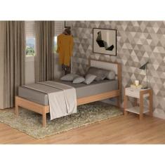 Cama de Solteiro para Colchão 88 x 188 cm Multimóveis VCR35008, Amêndo