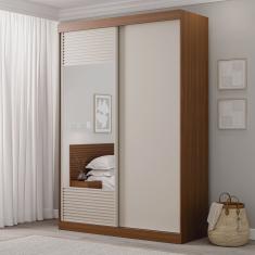 Guarda-Roupa Solteiro 2 Portas 1 Porta com Espelho Samambaia CabeCasa MadeiraMadeira