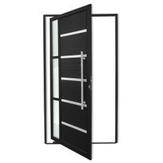 Porta Pivotante Lambril Miraggio Com Puxador Super 210cm X 120cm Brimak Preto