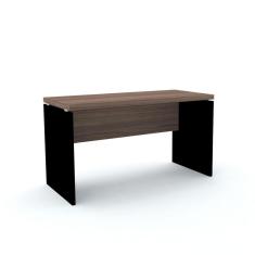 Mesa De Escritório Pé Painel Pe40 Em Mdp 120 X 60 Cm Walnut Base Preta