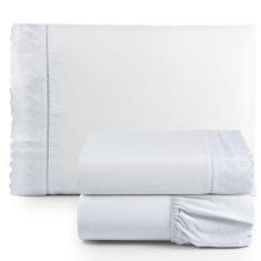 Jogo De Lençol Lese Percal 180 Fios Solteiro 3 Peças Barato - Branco
