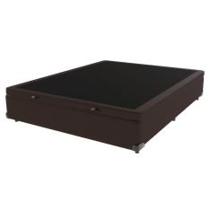 Base Box Com Baú Bege Viúvo 128cm De Madeira Kazamix Marrom
