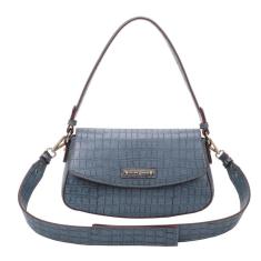 Bolsa Ombro Média Fellipe Krein Ss23 Croco - Azul