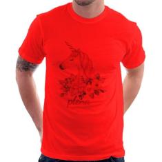 Camiseta Plena Unicórnio - Foca na Moda, Vermelho, M