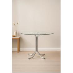 Mesa Redonda com Tampo Vidro Braga - Compoarte