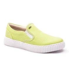 Tênis Slip On Casual Feminino Lona Elástico Calce Fácil-Feminino