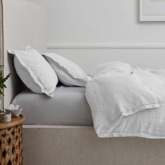 Lençol Casal Elástico 150 Fios Algodão Premium Cinza