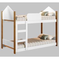 Beliche Infantil com Escada Magia Branco/Grenat Gabrielli Móveis