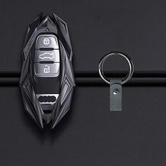 TPHJRM Carcaça da chave do carro em liga de zinco, capa da chave, adequada para Audi A1 A3 A4 A5 A6 A7 A8 Q3 Q5 Q7 2009 2010 2011 2012 2013 2014 2015