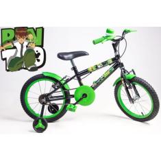 Bicicleta Infantil Masculina Aro 16 - Verde/Preto - Personagem - Olk B