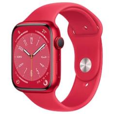 Apple Watch Series 8 GPS Caixa (PRODUCT)RED de alumínio 45 mm Pulseira Esportiva (PRODUCT)RED