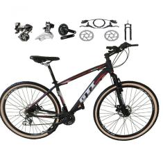 Bicicleta Aro 29 Gti Roma Shimano Altus 24v Freio Disco Hidráulico - Preto-vermelho Tam.17