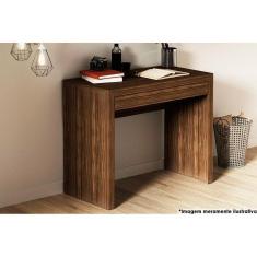 Mesa de Computador ME4107 c/ 1 Gaveta Nogal - Tecno Mobili